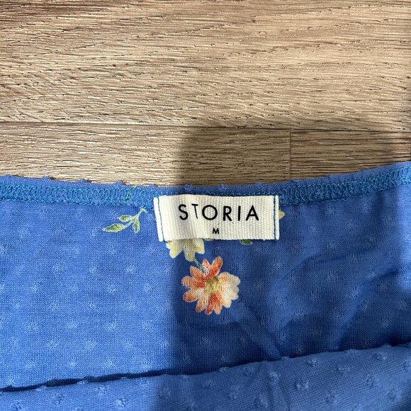 Storia Blue Floral cut-out dress, size Medium - Picture 4 of 4